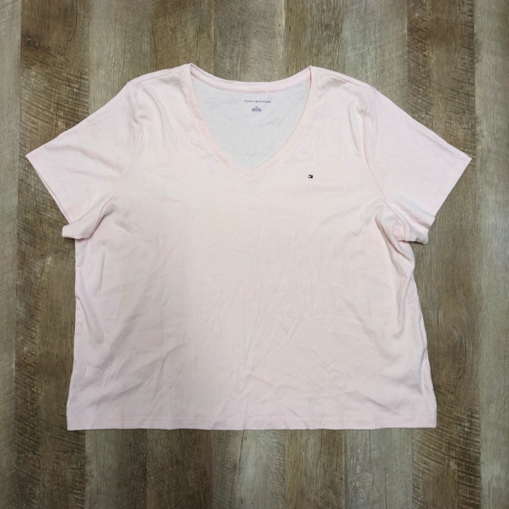 Tommy Hilfiger Light Pink Tee Shirt Women's Size 2X
